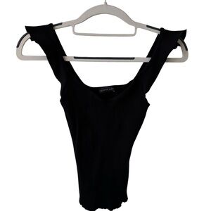 Black Ribbed Scoop Neck Top - A Love Like You